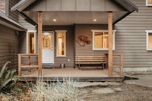 Architecture, Building, House, Porch, Bench