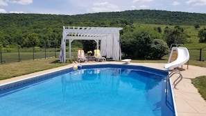 Pool, Pergola, Diving Board, Water Slide