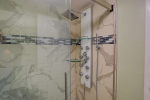 Custom Walk-in Shower with Rainfall Shower Head and Body Jets