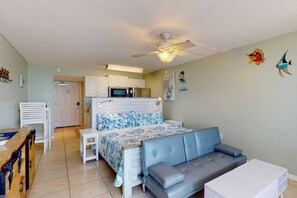 King Size Bed and Full Size Sleeper with Beachfront Views