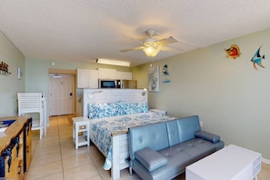 King Size Bed and Full Size Sleeper with Beachfront Views