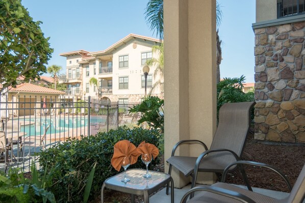 Enjoy the Patio with pool view