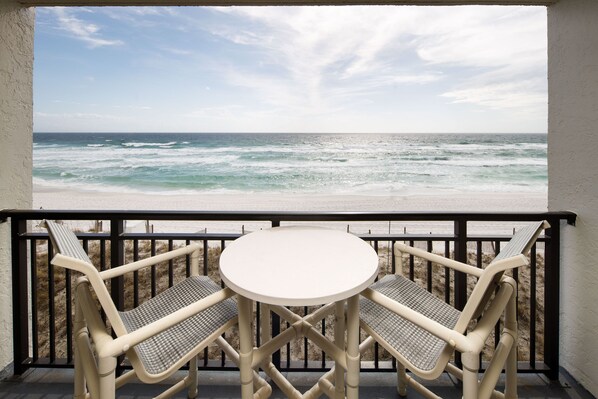 Balcony seating and view