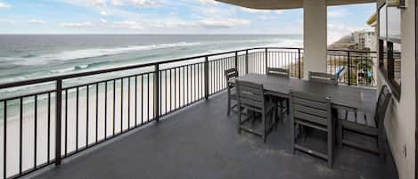 Balcony dining and view