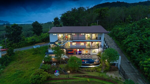 Villa at nigh time.