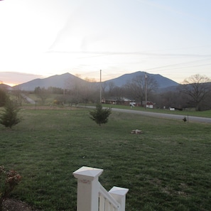 View of Peaks of Otter and Flat Top Mountain from front porch.