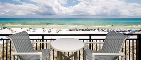 Balcony seating and view