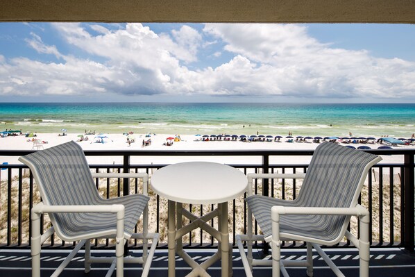 Balcony seating and view