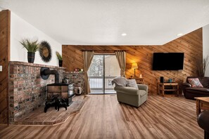 The main floor has a wood burning stove for extra heat and atmosphere (There is central heating)