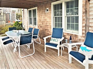 Plenty of outdoor furnishings and a gas grill - 24 Sea Mist Lane Chatham Cape Cod New England Vacation Rentals