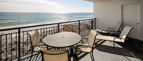 Balcony dining and view