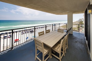 Balcony seating/dining and view