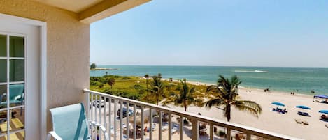 Look out to Johns Pass from your private balcony.