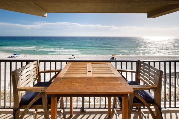 Balcony view - Bar height furniture!