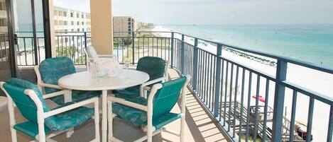 Balcony dining and view