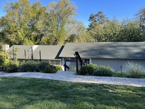 Front of cottage. It is down the hill a little from the common lawn.