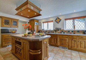 The large country style kitchen