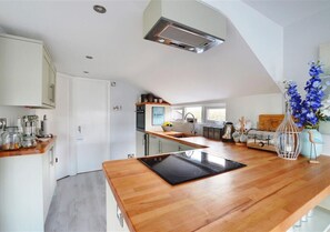 Contemporary feel to the open plan kitchen
