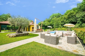 Fire pit, pool, summer kitchen and loggia