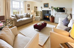 Ground floor:  Drawing room with wood burning stove