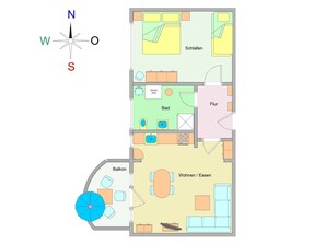 Der Grundriss der Wohnung