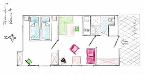 Grundriss, Ferienwohnung Kraus Nr. 4