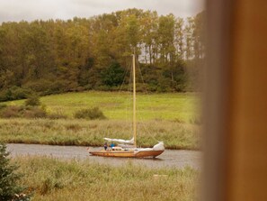 Ausblick aus dem Wohnzimmer auf die Having / Beek