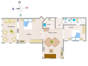 Der Grundriss der Wohnung
