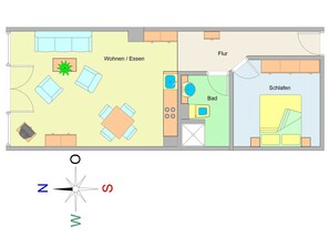 Der Grundriss der Wohnung