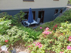 Außenansicht der Ferienwohnung Garten