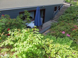 Außenansicht der Ferienwohnung Garten