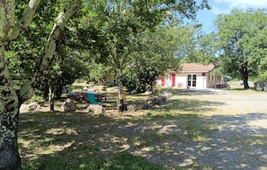 outside