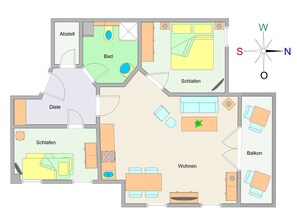 Der Grundriss der Wohnung
