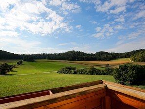 Ausblick vom Balkon auf eine malerische Landschaft