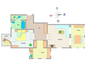 Der Grundriss der Wohnung