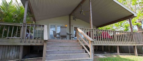 Porch from the river looking back at the house