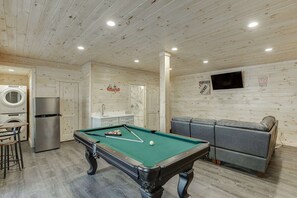 Slate Pool Table, Fridgerator and Washer/Dryer
