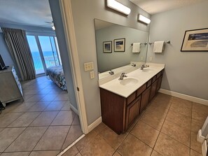 Double vanity in master bathroom