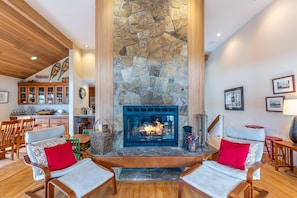 Living Room w/ Wood fireplace