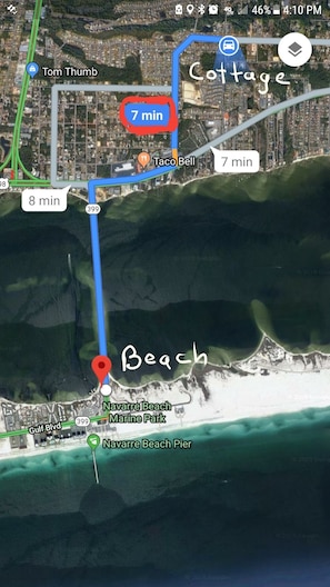 Sandcastle retreat is only a short 7 minute drive to beach