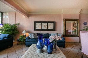 Relax on the overstuffed couch after a long day at the beach. Roku TV is loaded with Netflix and Hulu, should you need a break from the view.