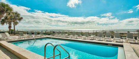 Pool & Gulf view from your private patio!