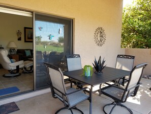 Patio looking into the home