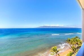 Float above the shoreline where emerald tides meet golden sand?your daily view is a watercolor of the sea MAH-1211