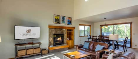 Living Room w/Wood Fireplace