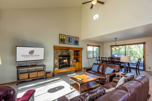 Living Room w/Wood Fireplace