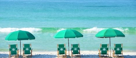 Free Beach Service - -	March 1 - October 31 consisting of 2 chairs and 1 Umbrella. Set up on Private Beach! During your Stay!