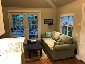 French doors lead to your private patio