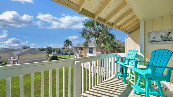 Whether you are having morning coffee or a romantic dinner outside, the private balcony is relaxing and inviting.