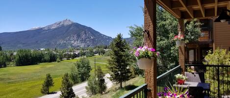 View from patio towards Peak One and downtown Frisco.